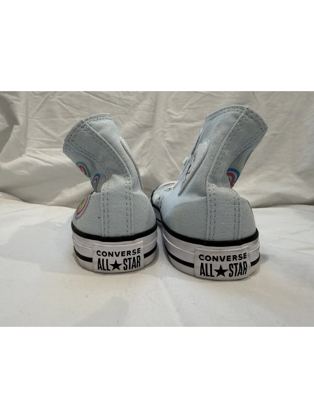Converse Chuck Taylor All Star Heart Patch High Tops - Girls Size 2.5 Y